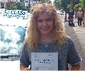  Rachael with Driving test pass certificate